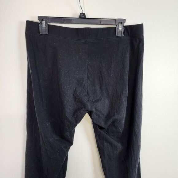 Soft Surroundings Women Cropped Leggings Size Large Petite LP Black Knit Pull On - Picture 5 of 8